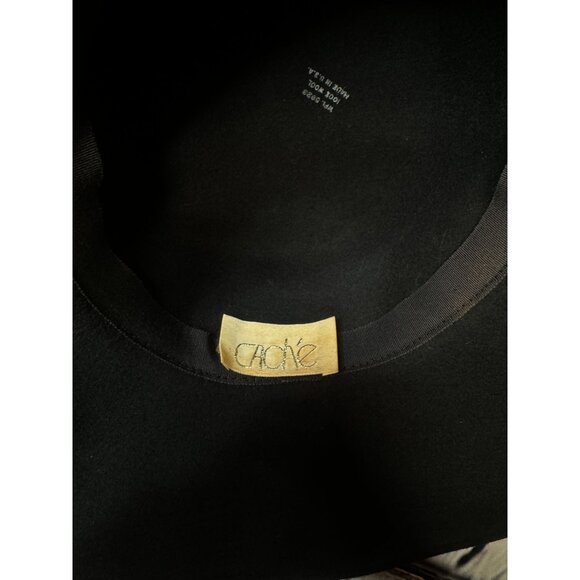 Vintage Cache Women's Wool Leopard & Satin Wide Brim Hat - Picture 6 of 10